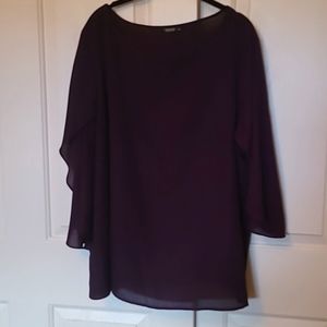 3XL Shein Cape Sleeve Blouse Plumb